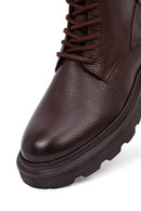 Men's Brown Zippered Thick Sole Leather Boat | Derimod