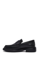 Male Black Leather Casual Loafers | Derimod