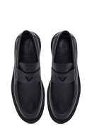 Male Black Leather Casual Loafers | Derimod
