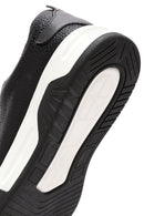 Men's Black Lace-Up Thick Sole Leather Sneakers | Derimod