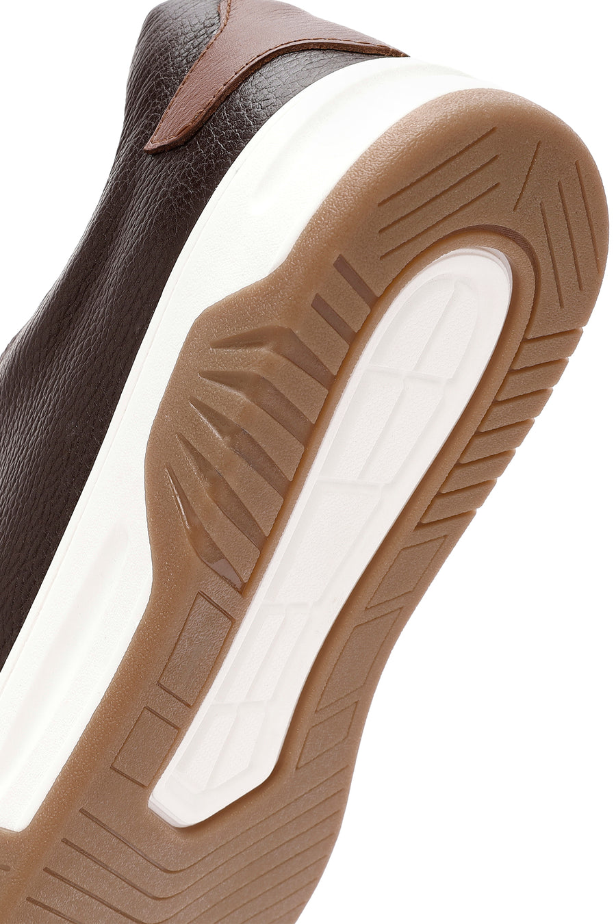 Men's Brown Lace-Up Thick-Soled Leather Sneakers