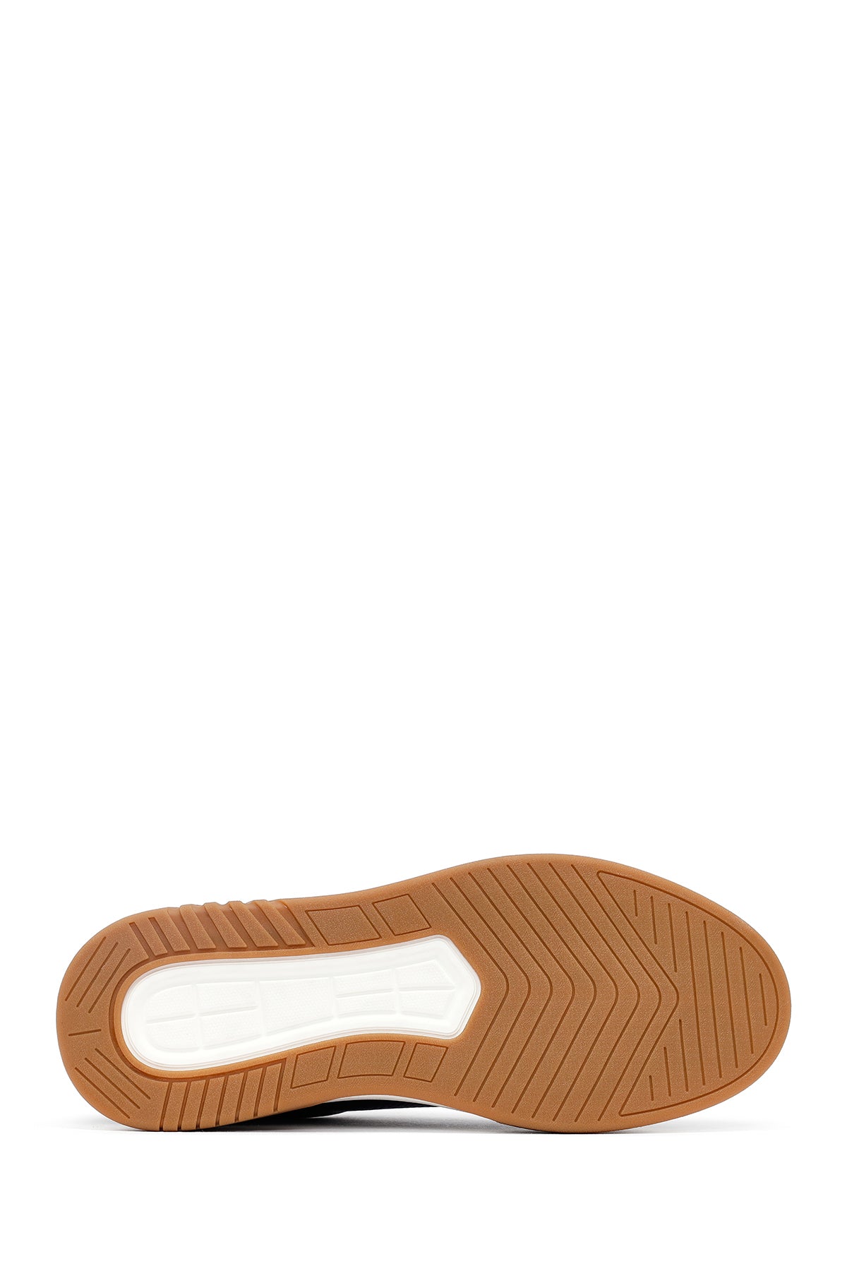 Erkek Lacivert Bağcıklı Kalın Tabanlı Deri Sneaker