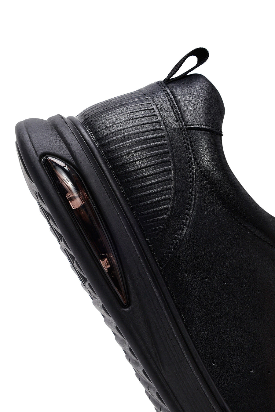 Men's Black Lace Up Leather Sneakers