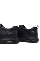 Erkek Siyah Bağcıklı Deri Sneaker | Derimod
