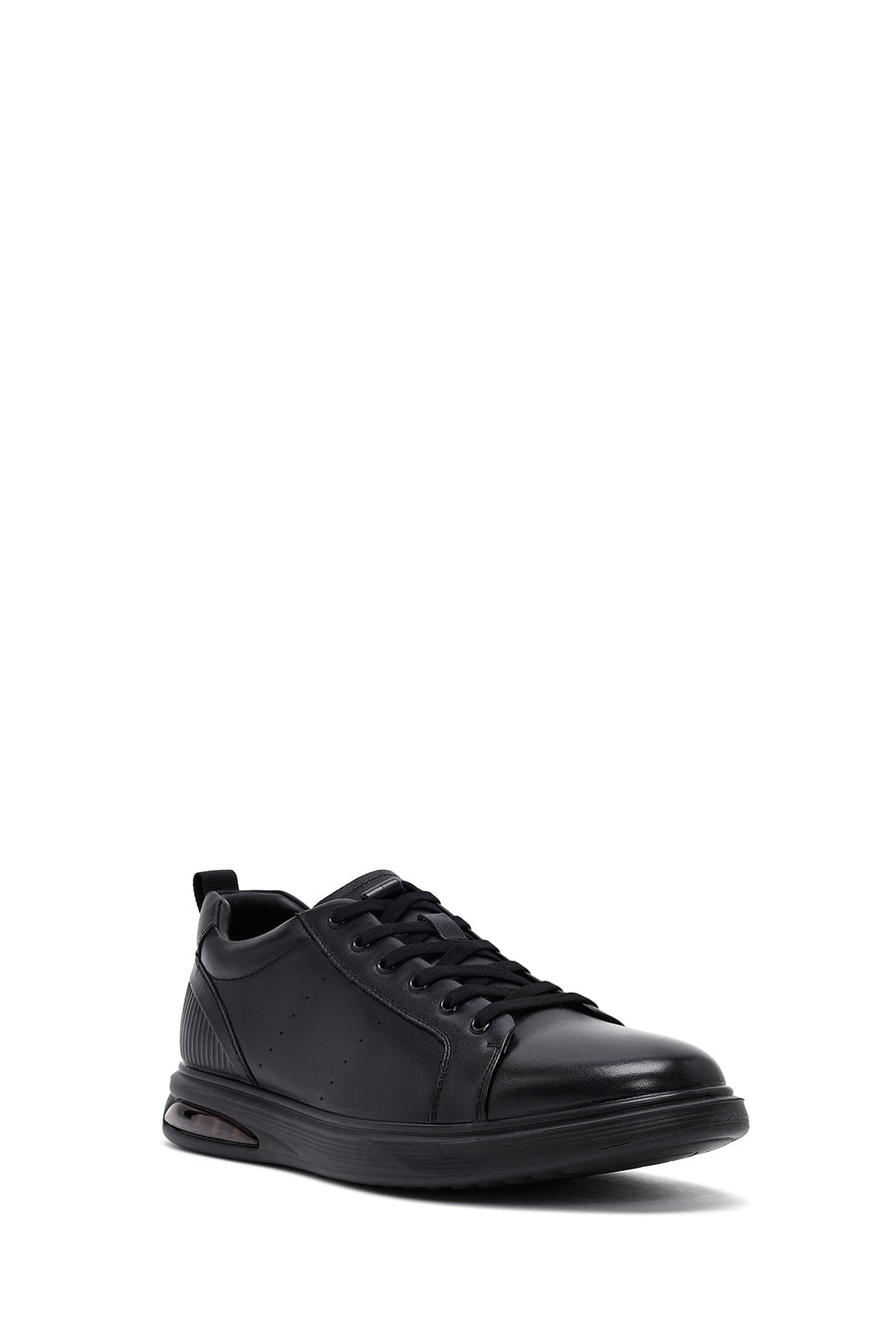 Men's Black Lace Up Leather Sneakers