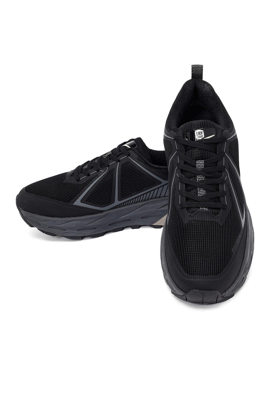 Derimod Dry Erkek Siyah Bağcıklı Kalın Tabanlı Kumaş Sneaker