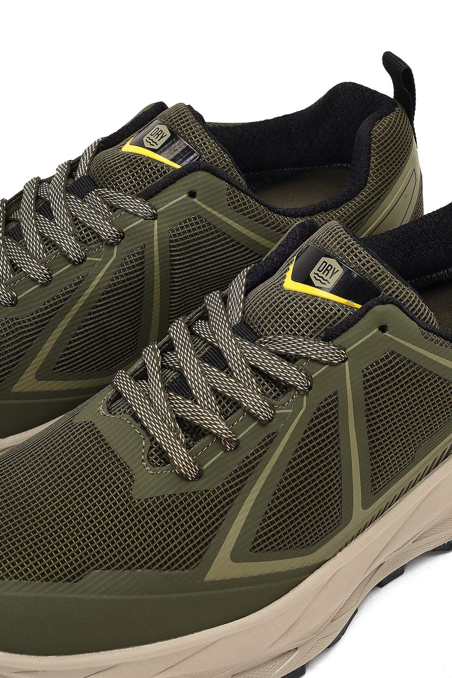 Derimod Dry Erkek Haki Bağcıklı Kalın Tabanlı Kumaş Sneaker