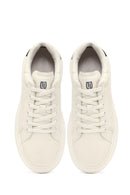 Men's White Lace-Up Thick-Soled Leather Sneakers | Derimod
