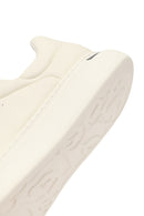 Men's White Lace-Up Thick-Soled Leather Sneakers | Derimod