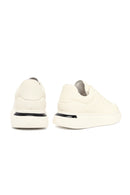 Men's White Lace-Up Thick-Soled Leather Sneakers | Derimod