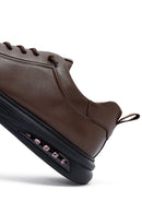 Men's Brown Lace-Up Leather Sneakers | Derimod