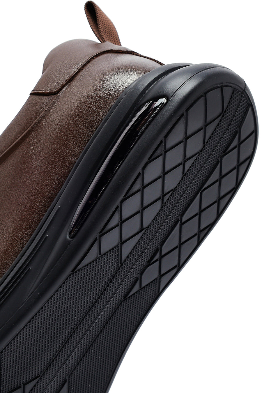 Men's Brown Lace-Up Leather Sneakers