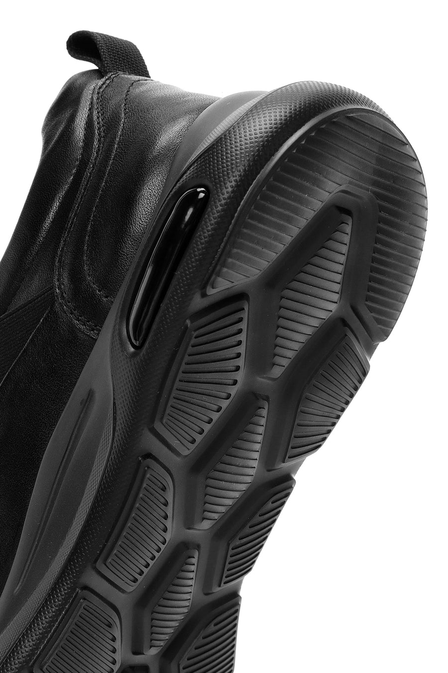 Men's Black Lace-Up Leather Casual Sneakers