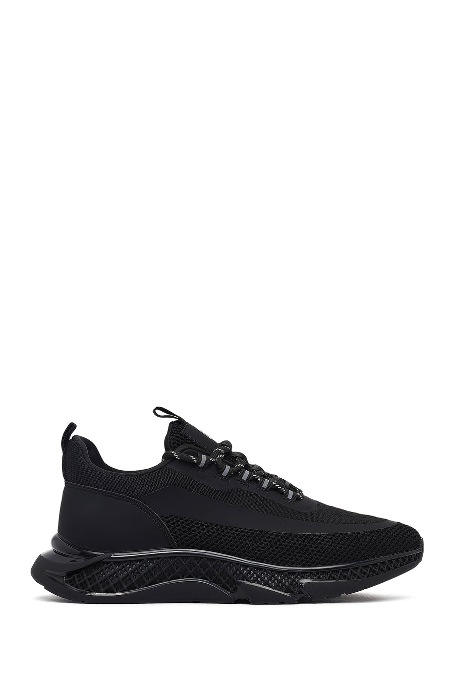 Derimod Zero Men's Black Thick-Soled Lace-Up Fabric Sneakers 25WFD69106F | Derimod