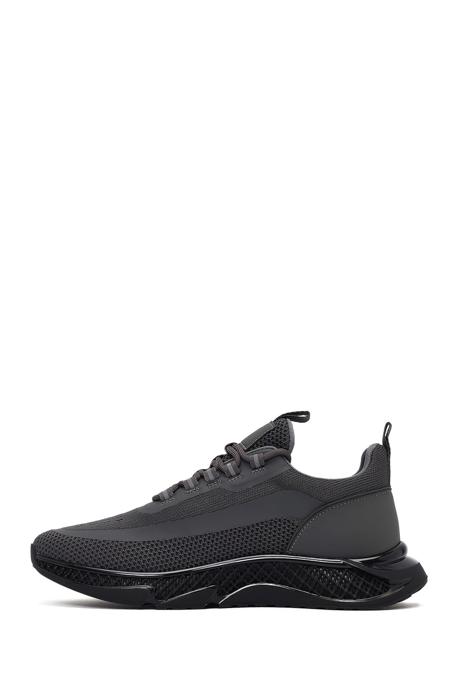 Derimod Zero Men's Grey Thick-Soled Lace-Up Fabric Sneakers