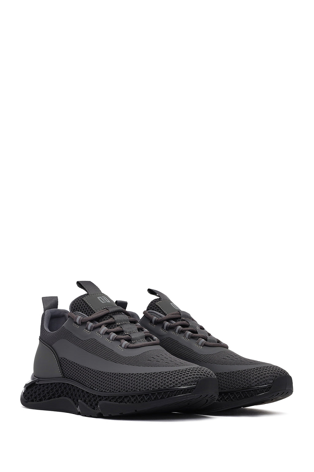 Derimod Zero Erkek Gri Kalın Tabanlı Bağcıklı Kumaş Sneaker