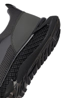 Derimod Zero Men's Grey Thick-Soled Lace-Up Fabric Sneakers | Derimod