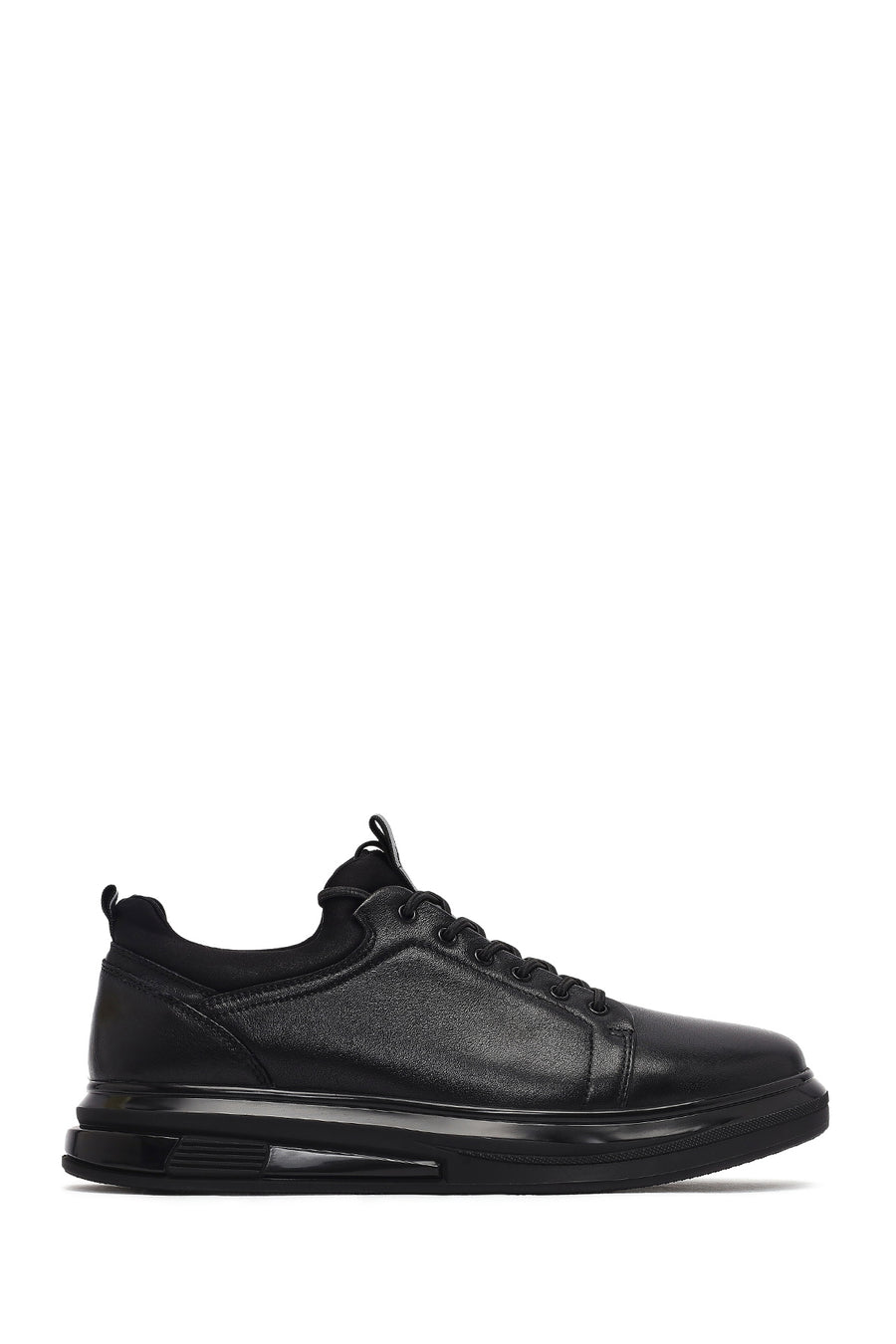 Erkek Siyah Bağcıklı Deri Sneaker 25WFD691318 | Derimod