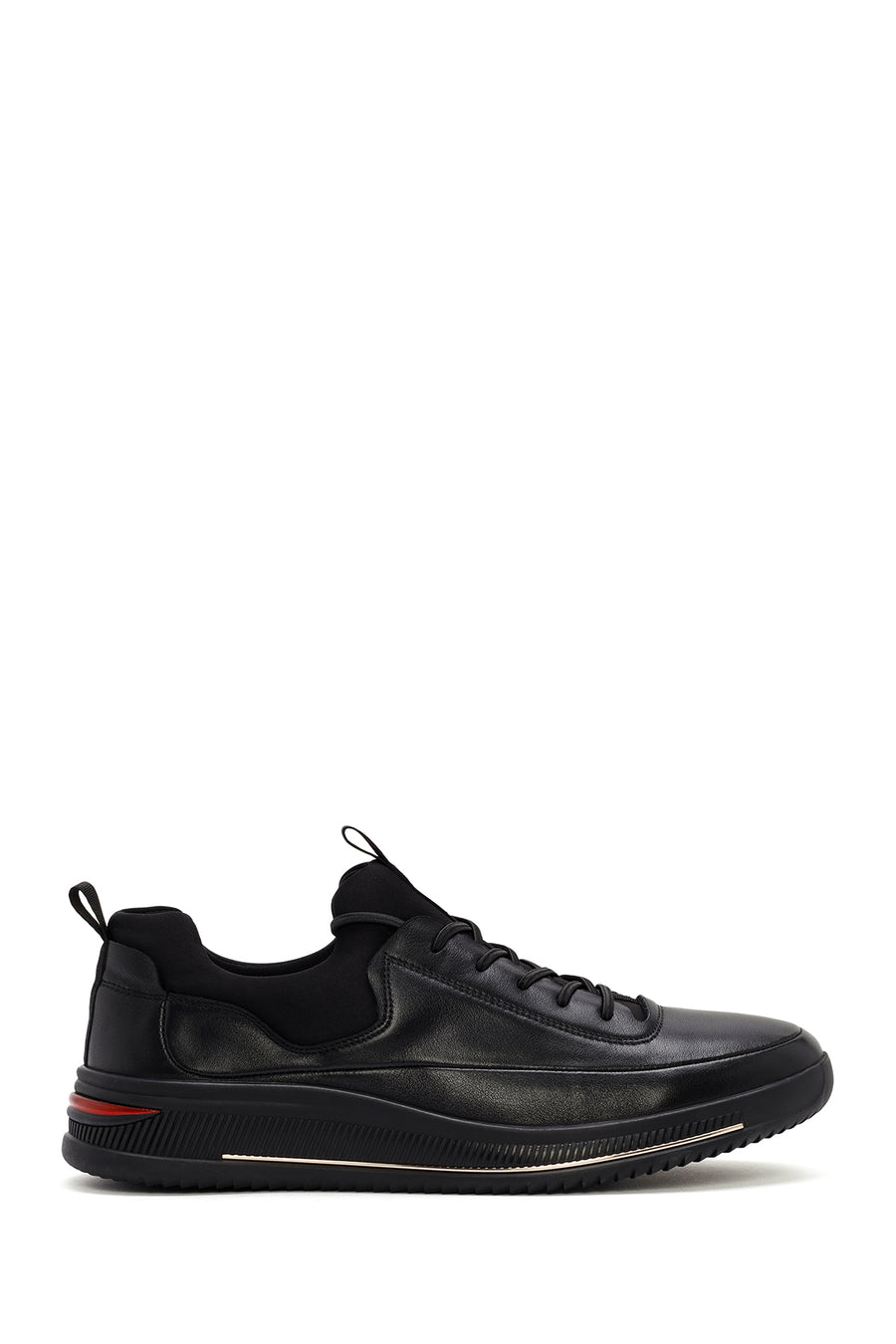 Erkek Siyah Bağcıklı Deri Sneaker 25WFD691418 | Derimod