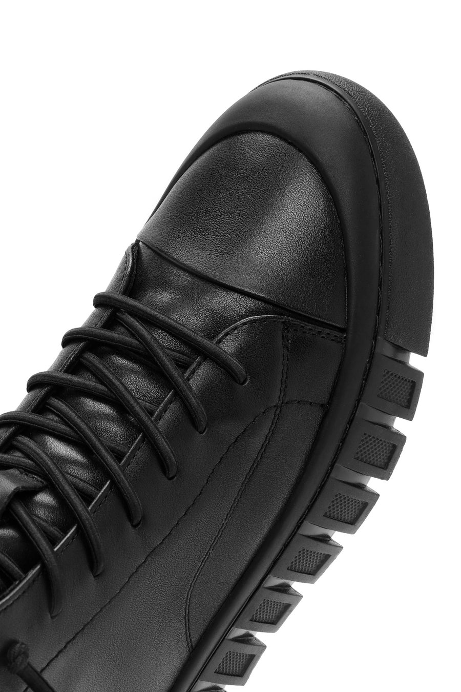 Men's Black Zippered Leather Sports Boots