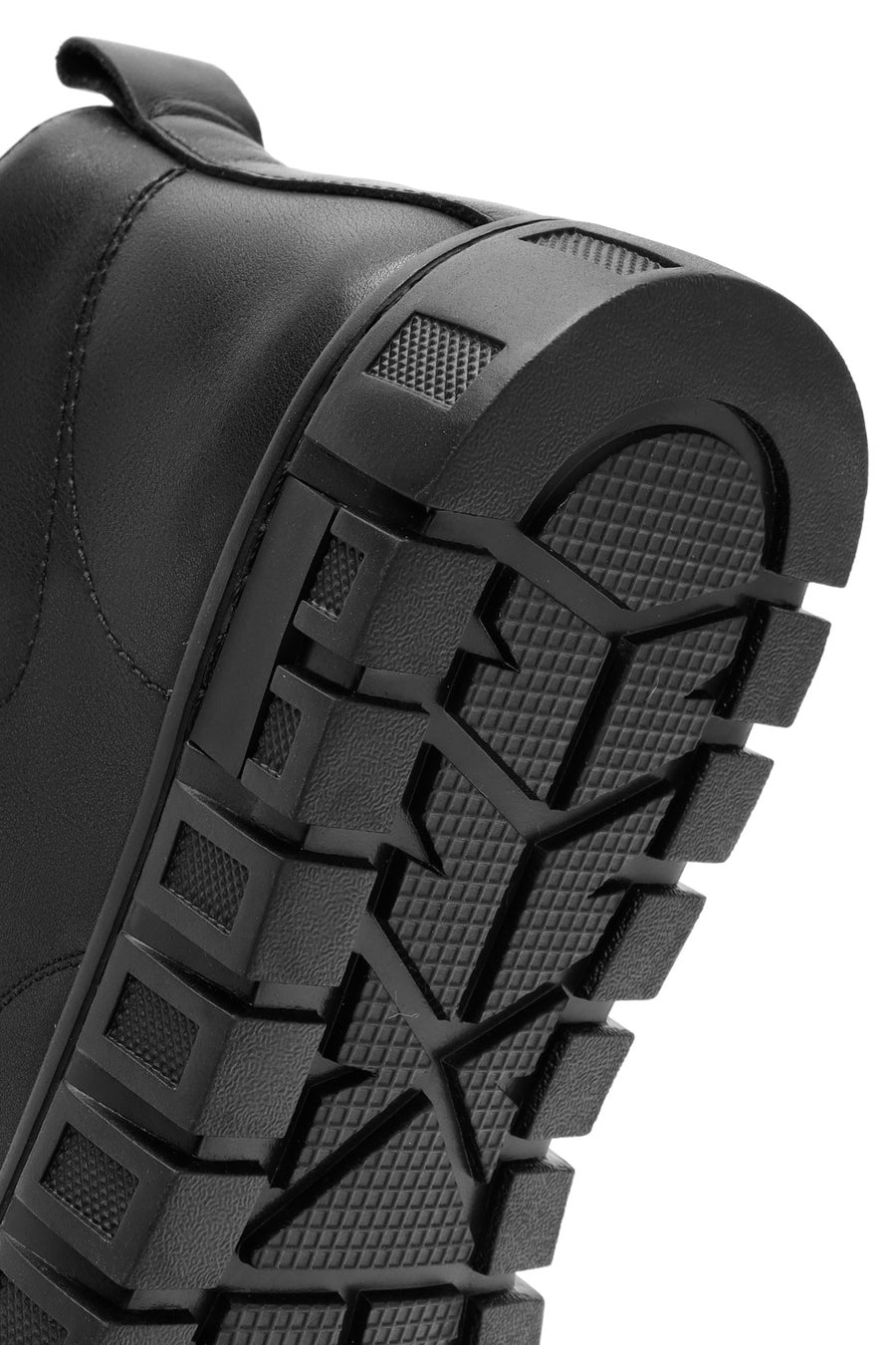 Men's Black Zippered Leather Sports Boots