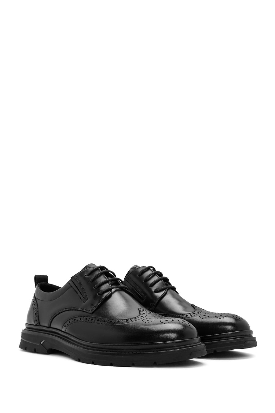 Men's Black Lace Up Leather Casual Shoes