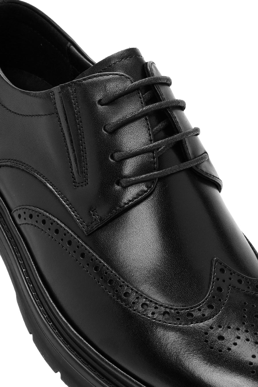 Men's Black Lace Up Leather Casual Shoes
