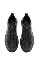 Men's Black Lace Up Leather Sneakers | Derimod