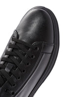 Men's Black Lace Up Leather Sneakers | Derimod