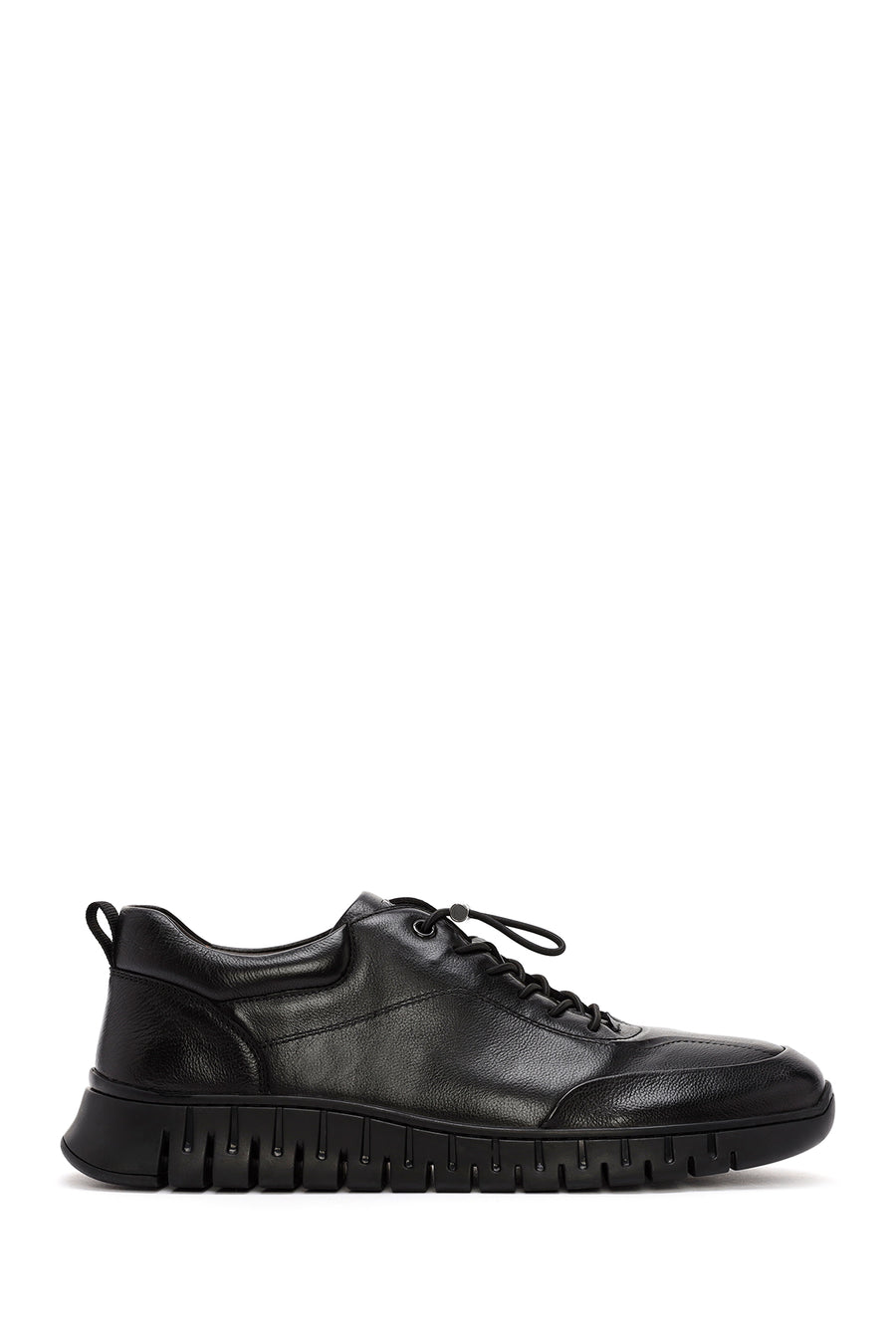Erkek Siyah Bağcıklı Deri Casual Sneaker 25WFD692718 | Derimod