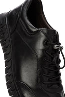Men's Black Lace-Up Leather Casual Sneakers | Derimod