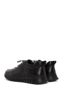 Men's Black Lace-Up Leather Casual Sneakers | Derimod