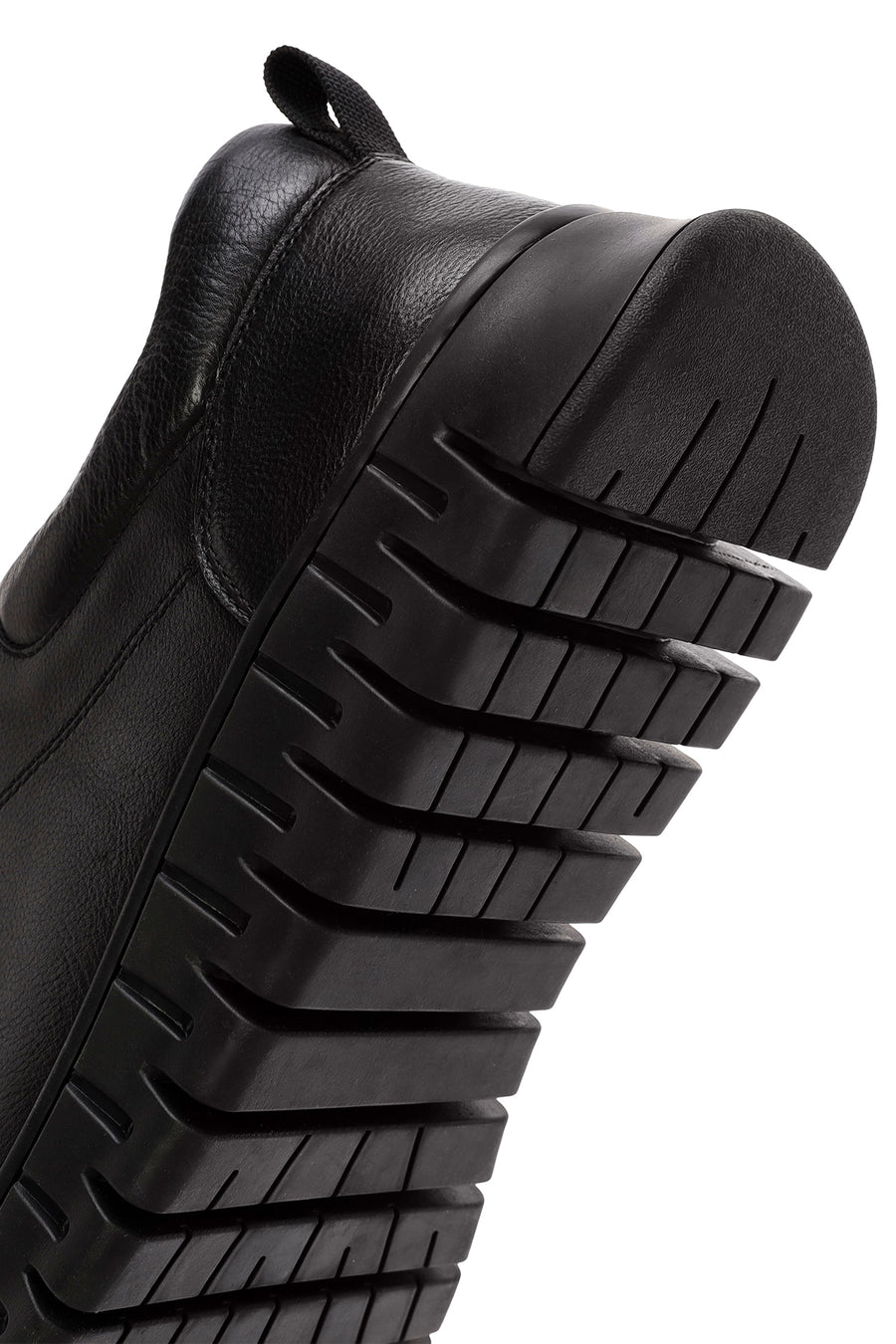Erkek Siyah Bağcıklı Deri Casual Sneaker
