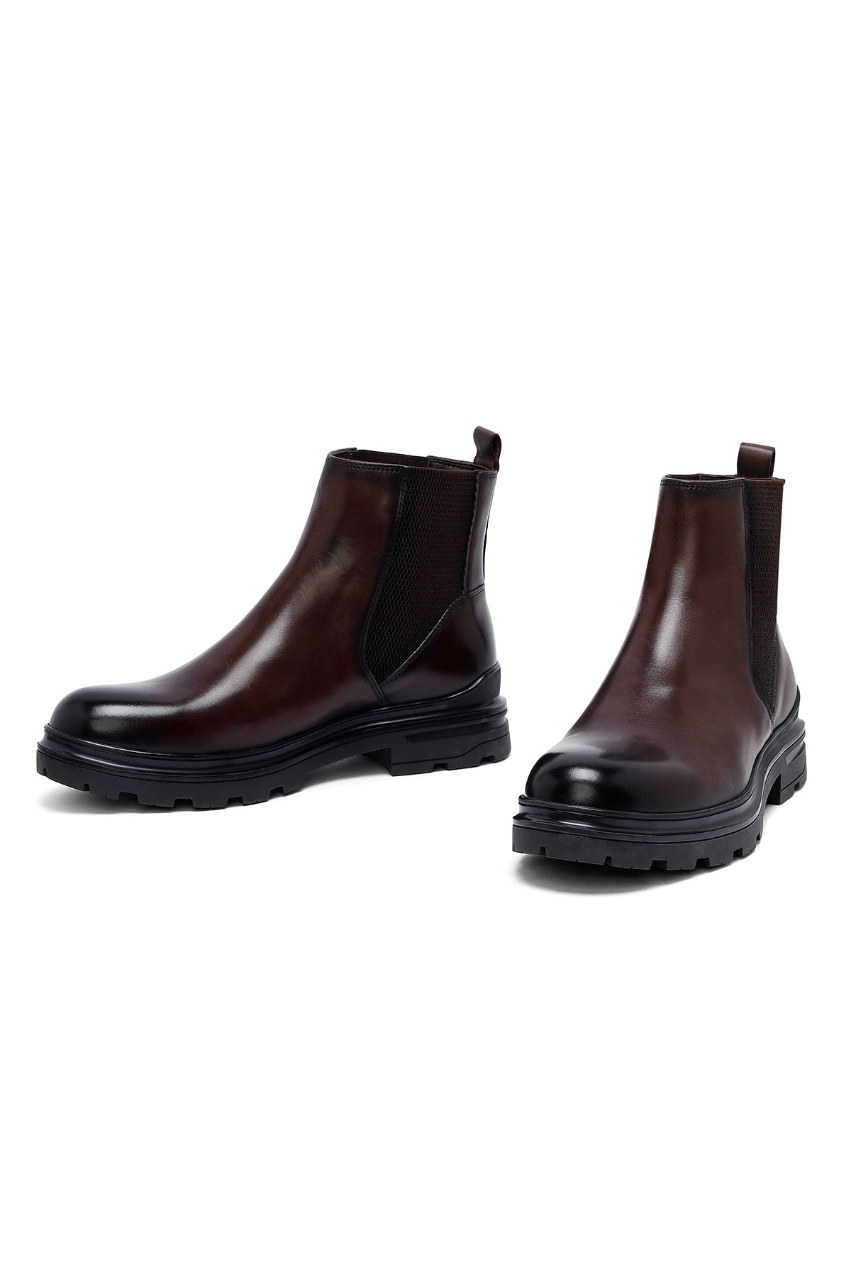 Erkek Kahverengi Deri Chelsea Bot