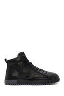 Men's Black Zippered Leather Sports Boots | Derimod