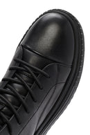 Men's Black Zippered Leather Sports Boots | Derimod