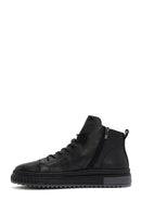 Men's Black Zippered Leather Sports Boots | Derimod