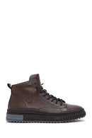 Men's Brown Zippered Leather Sports Boots | Derimod
