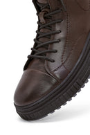 Men's Brown Zippered Leather Sports Boots | Derimod