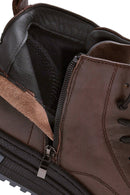 Men's Brown Zippered Leather Sports Boots | Derimod