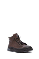 Men's Brown Zippered Leather Sports Boots | Derimod