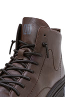 Men's Brown Zippered Leather Sports Boots | Derimod