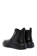 Men's Black Zippered Thick Sole Leather Boat | Derimod