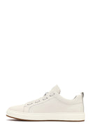 Men's White Lace-Up Leather Sneaker | Derimod