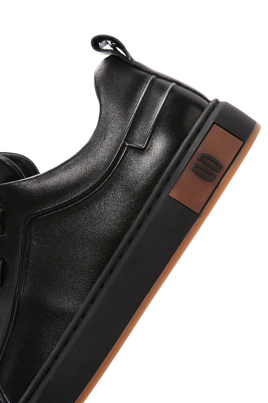 Men's Black Lace Up Leather Sneakers