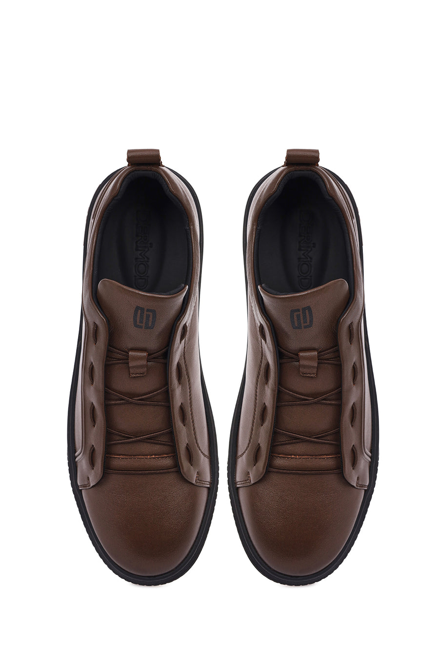 Men's Brown Lace-Up Leather Sneaker