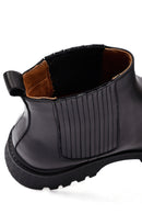 Erkek Siyah Kalın Tabanlı Deri Chelsea Bot | Derimod