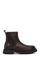 Men's Brown Thick-Soled Leather Chelsea Boot | Derimod