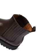 Men's Brown Thick-Soled Leather Chelsea Boot | Derimod
