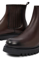Men's Brown Thick-Soled Leather Chelsea Boot | Derimod